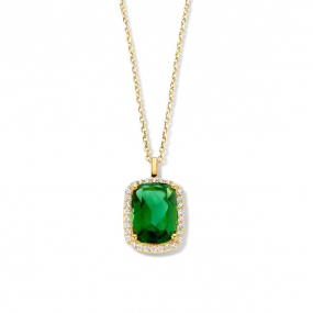 Collier en argent - pierre couleur Tourmaline Verte + zirconium - Naiomy Silver Silver - Femme - Galina - N2C61