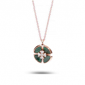 Collier Ptales Diamants et malachite 0.09 ct Anuata - KGCF-672R-MALACHITE