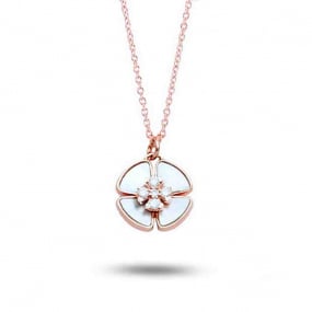 Collier Ptales Diamants et Nacre 0.185 ct Eliza - KGCF-680R-NACRE