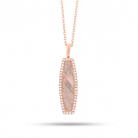 Collier Pierre Fine Nacre et Diamants - Or Rose - Sauvahna -P6837
