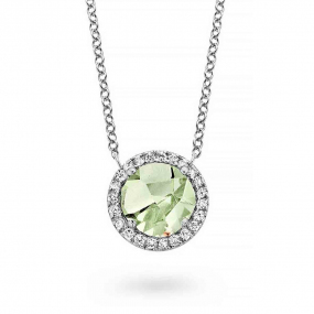 Collier Prasiolite diamant 0.09 ct One More Etna 050659YA
