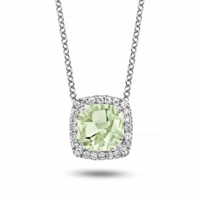 Collier Prasiolite diamant 0.1 ct One More Etna 050453YA
