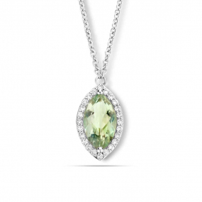 Collier Prasiolite diamant 0.14 ct One More Etna 065217YA
