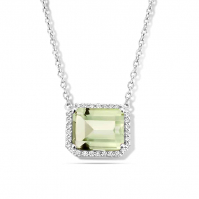 Collier Prasiolite diamant 0.21 ct One More Etna 064603YA
