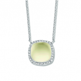 Collier Prasiolite diamant 0.28 ct One More Amiata 053654YA
