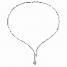 Collier rigide Argent Serti de Zirconium forme goutte - Naiomy  - Anchali