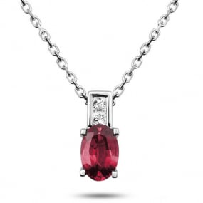 Collier Rubis et diamants diamant Alicia - 7T503GRB2