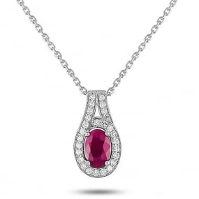 Collier Rubis et diamants diamant Sofia - MY502GRB4