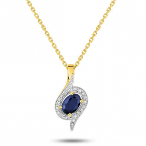 Collier Saphir et diamants 0.56ct - Amandine-MZ528BSB4