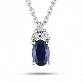 Collier Saphir et diamants ct - Stefania-MZ517GSB4