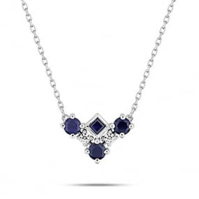 Collier Saphir et zirconium ct - Chiyo-3.7301.S1