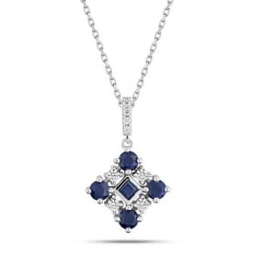 Collier Saphir et zirconium ct - Mayla-3.7302.S1