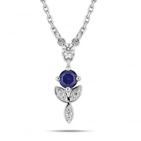 Collier Saphir et zirconium ct - Miyu-3.7222.S1