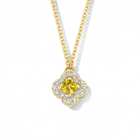 Collier Saphir jaune diamant 0.08 ct One More Salina 062386JA
