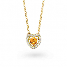 Collier Saphir orange diamant 0.07 ct One More Salina 053506KA
