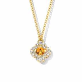 Collier Saphir orange diamant 0.08 ct One More Salina 062386KA
