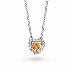 Collier Saphir orange diamant 0.10 ct One More Salina 048356KA
