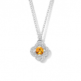 Collier Saphir orange diamant 0.11 ct One More Salina 062361KA
