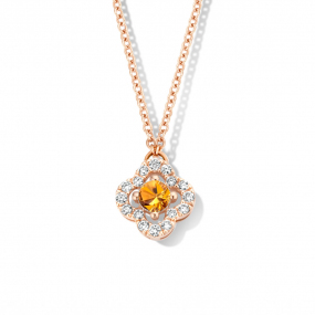 Collier Saphir orange diamant 0.11 ct One More Salina 062387KA
