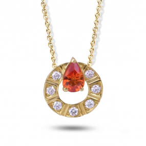 Collier Saphir Orange et Diamants 0.5ct - Shanna-GI2329G/ZA