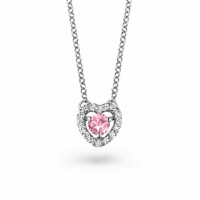 Collier Saphir rose diamant 0.10 ct One More Salina 048356XA
