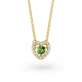 Collier Saphir vert diamant 0.07 ct One More Salina 053506EA
