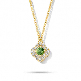 Collier Saphir vert diamant 0.08 ct One More Salina 062386EA
