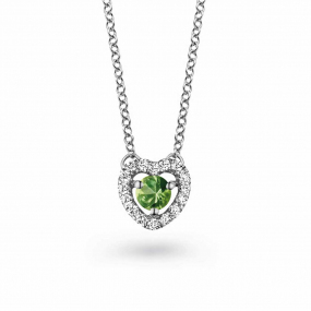 Collier Saphir vert diamant 0.10 ct One More Salina 048356EA
