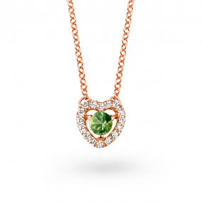 Collier Saphir vert diamant 0.10 ct One More Salina 051384EA
