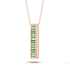 Collier Saphir Vert et diamants ct - Juliette-P8011