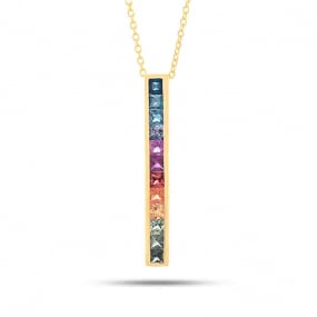 Collier Saphirs Rainbow ct - Celestis-P7954