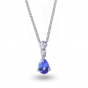 Collier Tanzanite et diamants 0.45ct - -CBG004T-FR