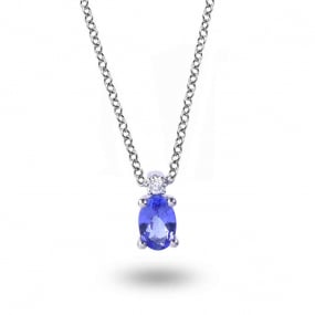 Collier Tanzanite et diamants 0.5ct - -CBF001T-FR