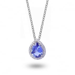 Collier Tanzanite et diamants 0.65ct - -CBGO75T-FR