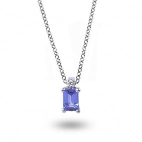 Collier Tanzanite et diamants 0.7ct - -CBFT01T-FR