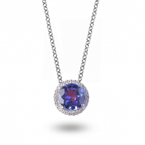 Collier Tanzanite et diamants 0.8ct - -CBR006T-FR