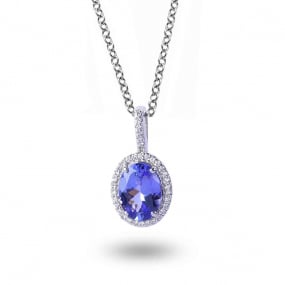 Collier Tanzanite et diamants 1.15ct - -CBOV38T-FR 