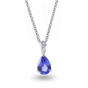 Collier Tanzanite et diamants 1.1ct - -CBGO16T-FR