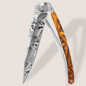 Couteau de Poche Deejo Camo orange / A l'Afft - 37 gr - Margot - 1AM000014