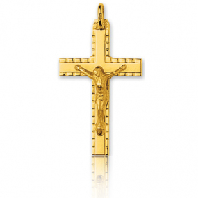 Croix Christ crucifi bords cisel Or Jaune Camila