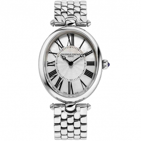 Frederique Constant Classics Art dco Oval Quartz Cadran Blanc Bracelet Acier inoxydable - FC-200MPW2V6B