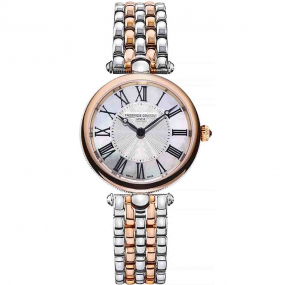 Frederique Constant Classics Art dco Quartz Cadran Argent Bracelet Acier et PVD Rose - FC-200MPW2AR2B