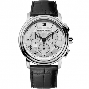 Frdrique Constant Classics Chronograph Quartz Cadran Argent Bracelet Cuir - FC-292MC4P6