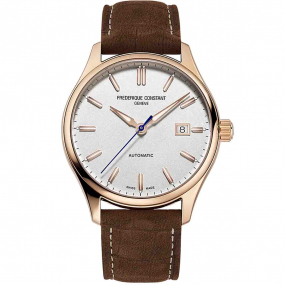 Frederique Constant Classics Index Automatique Cadran Argent Bracelet Cuir - FC-303NV5B4