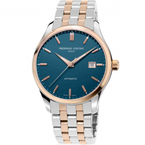 Frederique Constant Classics Index Automatique Cadran Bleu Bracelet Acier et PVD Rose - FC-303LN5B2B