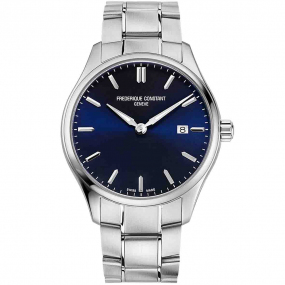 Frederique Constant Classics Quartz Quartz Cadran Bleu Bracelet Acier inoxydable - FC-220NS5B6B