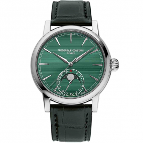 Frdrique Constant  Manufacture Classic Moonphase Date Automatique Cadran Vert Bracelet Cuir - FC-716MA3H8