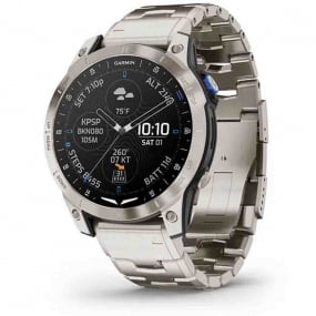 Garmin D2 Mach 1 -Aviator Smartwatch with Vented Titanium Bracelet 47 mm- 010-02582-51