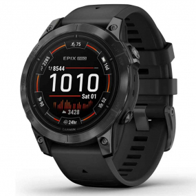 Garmin epix Pro Gen 2 - 47 mm - Acier - Gray avec bracelet noir 47 mm- 010-02803-01