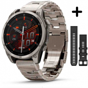 Garmin Fenix 8  47 mm, AMOLED  Sapphire, Titanium avec bracelet Titane pur 47 mm- 010-02904-40